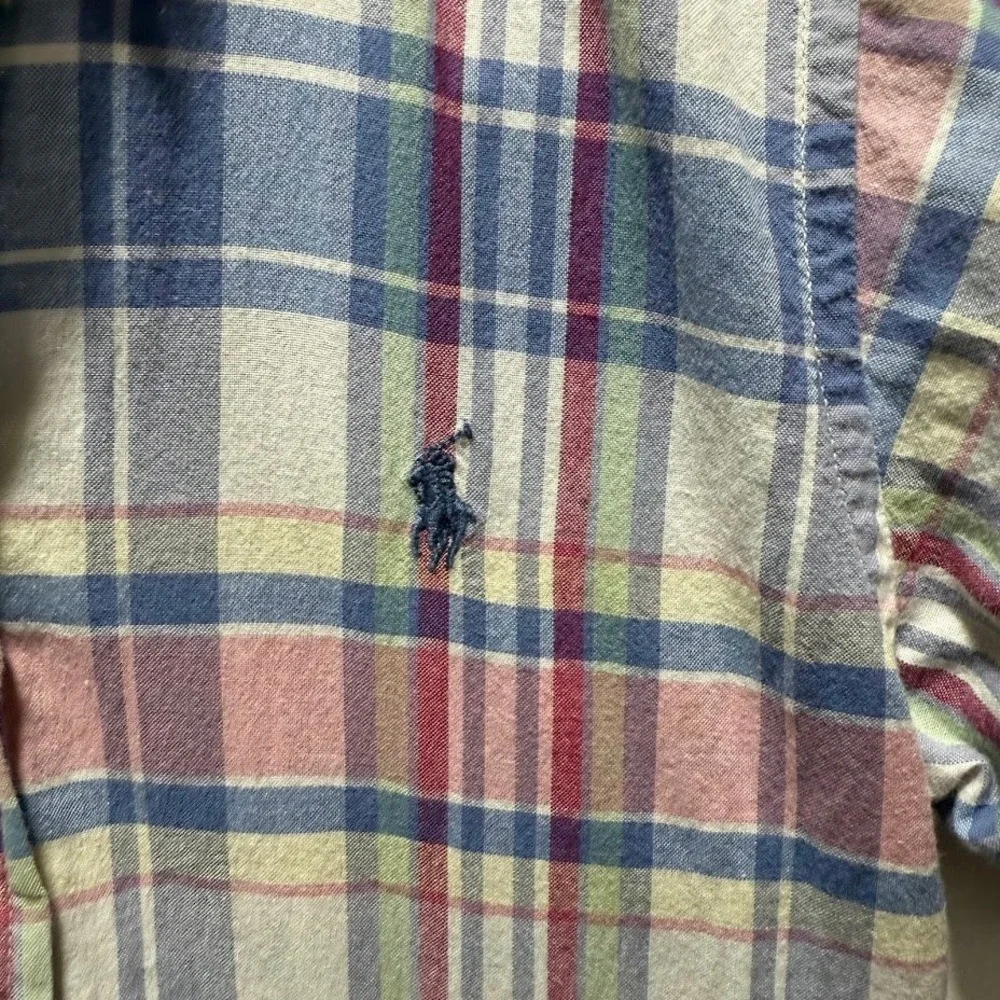 Ralph Lauren‎ Boys 4T Plaid Button Down Shirt Short Sleeve Multi Color Cotton